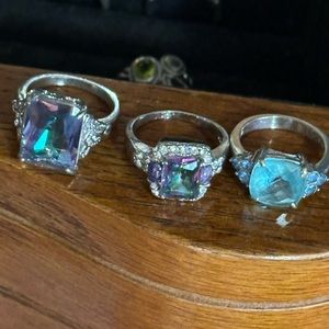 3 beautiful 925 sterling silver ring
